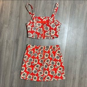 Matching crop tank and pencil skirt